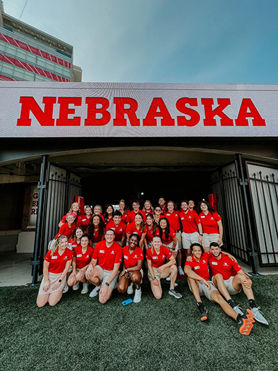 Davis welcomed new Huskers to campus as an orientation leader and helped lead the tradition of new students forming the Nebraska N for a class photo at Memorial Stadium.