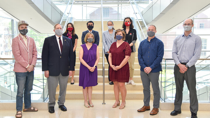 Dean Kathy Farrell presented College of Business awards to nine faculty, staff and Ph.D. students for their achievements during the 2020-21 academic year.