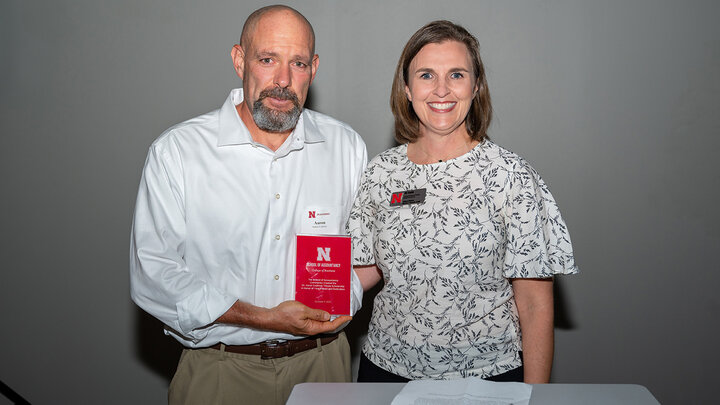 Aaron Crabtree, who served as director for the School of Accountancy for seven years, was recently honored at the Celebration of Excellence. The accounting community showed their appreciation of Crabtree’s dedication and service to the school by establishing the Aaron Crabtree Tribute Scholarship for accounting students.
