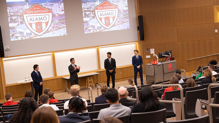 Students presenting their business idea.