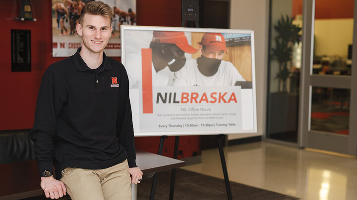 unior Jake Bowman of Lincoln, Nebraska, started a student-led Name, Image and Likeness Advisor program to guide student-athletes through the new and vast applications of NIL and help them find success.