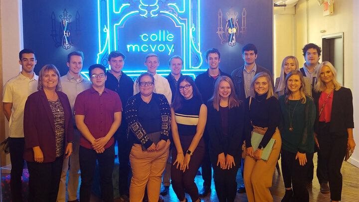 Frank Insingo (top row third from right) joined Nebraska Business classmates on a Career Expedition to Minneapolis with the Business Career Center.