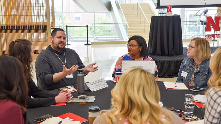 Mark Barrera, appointed to lead the DREAMBIG Academy, spoke on the program at Employer Partners Day at the College of Business.