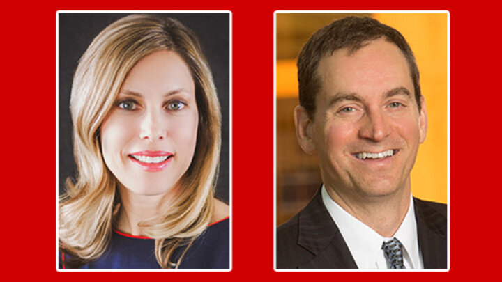 Jill O’Donnell, director of the Yeutter Institute; and Matthew Schaefer, professor of international trade law at the University of Miami School of Law