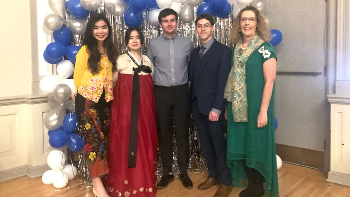 Zach Ninete with other Business International Student Association members
