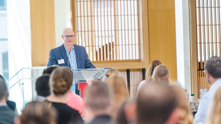 Tim Meyers speaking at the College of Business Scholarship Brunch