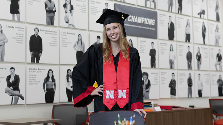 Jordan Westenbroek in cap and gown