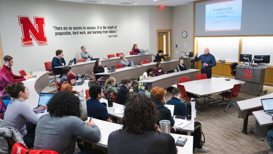 Dr. Wesley teaching a course