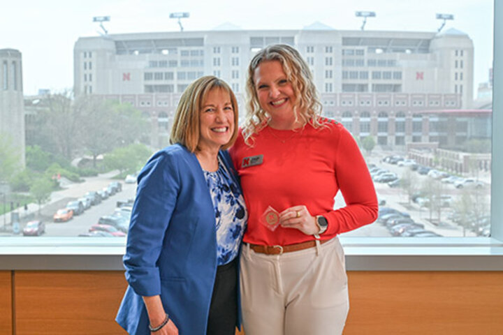Elli Richardson, '23 & '24 accounting alum and recruitment assistant for the Enrollment Management team, received a Dean's Coin.