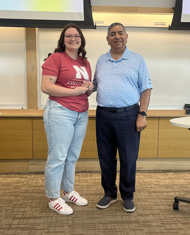 Shelby Lagueux, support associate for IT Services, received a Dean's Coin.