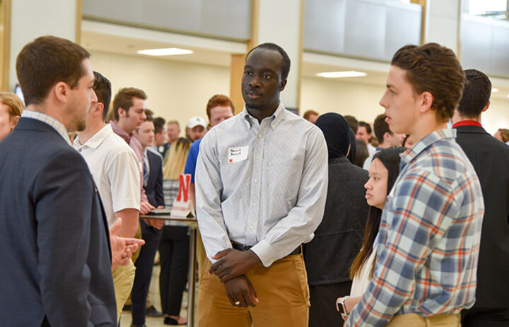 Ahmed connects with people through things like the BSAD 222 networking event last year.