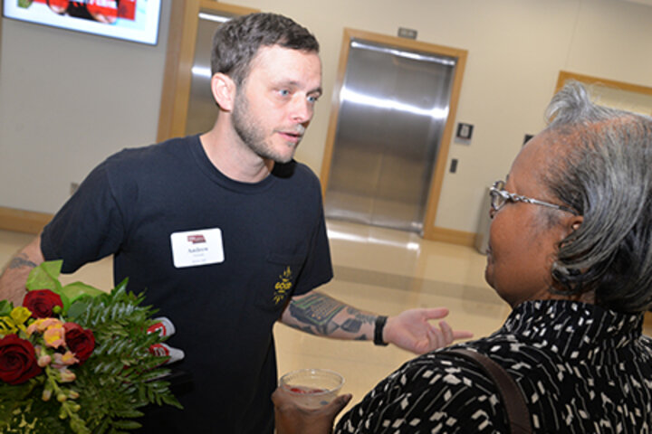 Andrew Norman of Rabble Mill talks with Strive to Thrive Lincoln founder Dr. Colleen Jones, professor emeritus.