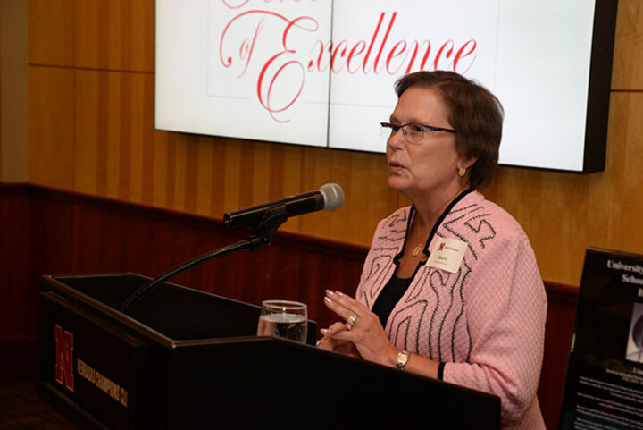 2003 School of Accountancy Hall of Fame recipient Sheri Andrews, '76, gave the keynote address at the Celebration of Excellence.
