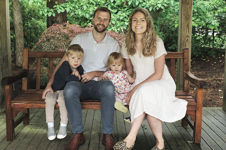 With a wife, Sam, and two children, Ben (left) and Evie (right), Hagen never compromised between getting his graduate certificate and spending quality time with his family.