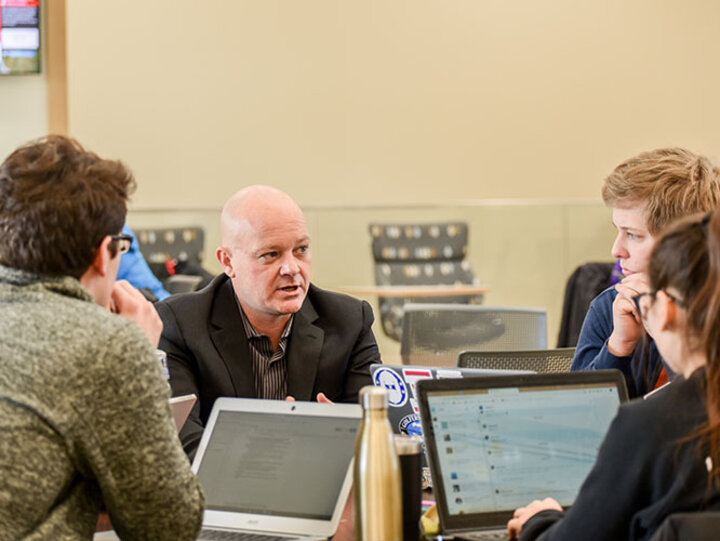 Josh Everett worked with students frequently to provide insight into their strategies and Ameritas.
