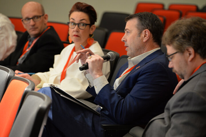 Hogan supports Nebraska in many ways, including serving as a judge for the Center for Entrepreneurship New Venture Competition where students compete for cash awards by sharing their business ideas and plans.