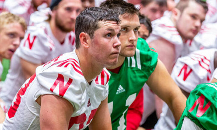 Reimers with teammates during practice session.
