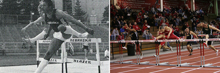 Tyrell Ross, ’10 and ’18, followed in his father Edward Ross', ‘84, footsteps by competing in the hurdles for the Nebraska Track and Field team.