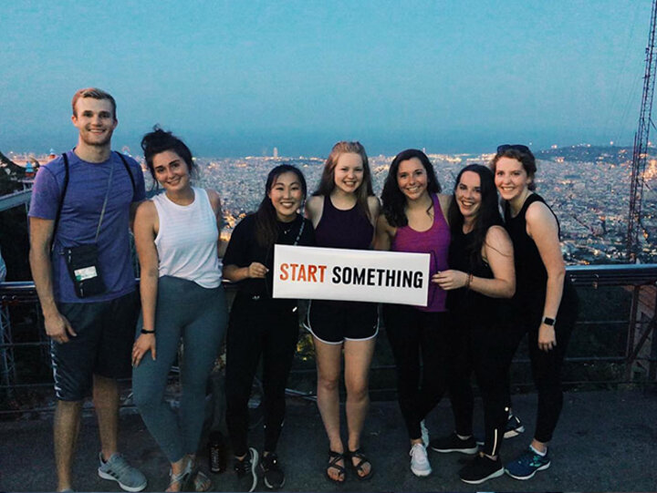 Nebraska students enjoy the view from the Tibidabo mountain in Barcelona.