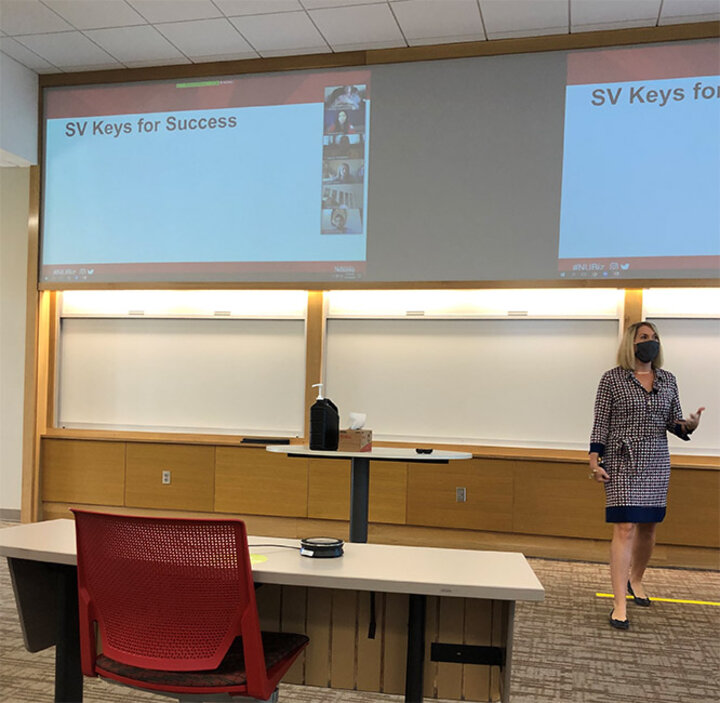 Dr. Messersmith helps the class understand the importance of conducting a successful site visit.
